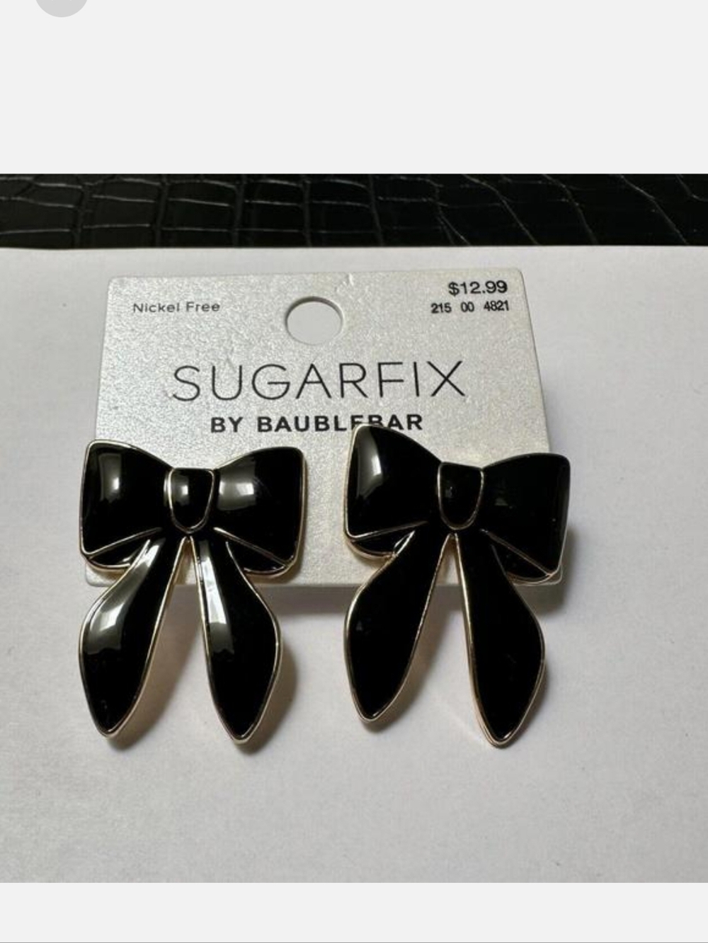 Sugarfix by BaubleBar Black Bow Earrings